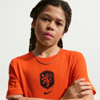 Nike Netherlands Crest T-Shirt 2026-2028 Kids Bright Orange Black