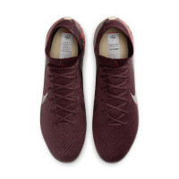 Nike Zoom Mercurial Elite Superfly 10 Gras Voetbalschoenen (FG) Bordeauxrood Zilver Oranje