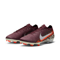 Nike Zoom Mercurial Elite Vapor 16 Gras Voetbalschoenen (FG) Bordeauxrood Zilver Oranje