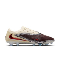 Nike Phantom 6 Elite Low Gras Football Boots (FG) Off White Burgundy Red