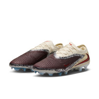 Nike Phantom 6 Elite Low Gras Football Boots (FG) Off White Burgundy Red