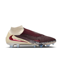 Nike Phantom 6 Elite High Gras Football Boots (FG) Off White Burgundy Red