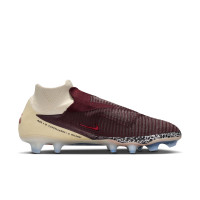 Nike Phantom 6 Elite High Gras Football Boots (FG) Off White Burgundy Red