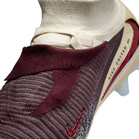 Nike Phantom 6 Elite High Gras Football Boots (FG) Off White Burgundy Red