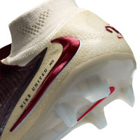 Nike Phantom 6 Elite High Gras Football Boots (FG) Off White Burgundy Red