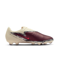 Nike Phantom 6 Academy Low Gras / Kunstgras Voetbalschoenen (MG) Gebroken Wit Bordeauxrood Rood