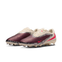 Nike Phantom 6 Academy Low Gras / Kunstgras Voetbalschoenen (MG) Gebroken Wit Bordeauxrood Rood