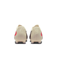 Nike Phantom 6 Academy Low Gras / Kunstgras Voetbalschoenen (MG) Gebroken Wit Bordeauxrood Rood