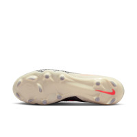 Nike Phantom 6 Academy Low Gras / Kunstgras Voetbalschoenen (MG) Gebroken Wit Bordeauxrood Rood
