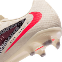 Nike Phantom 6 Academy Low Gras / Kunstgras Voetbalschoenen (MG) Gebroken Wit Bordeauxrood Rood