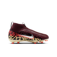 Nike Zoom Mercurial Academy Superfly 10 Grass/Artificial Grass Football Boots (MG) Kids Burgundy Silver Orange