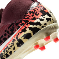 Nike Zoom Mercurial Academy Superfly 10 Grass/Artificial Grass Football Boots (MG) Kids Burgundy Silver Orange