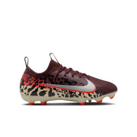 Nike Zoom Mercurial Academy Vapor 16 Gras / Kunstgras Voetbalschoenen (MG) Kids Bordeauxrood Zilver Oranje