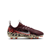 Nike Zoom Mercurial Academy Vapor 16 Gras / Kunstgras Voetbalschoenen (MG) Kids Bordeauxrood Zilver Oranje