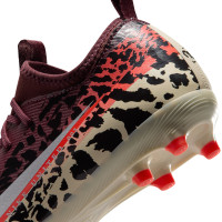 Nike Zoom Mercurial Academy Vapor 16 Gras / Kunstgras Voetbalschoenen (MG) Kids Bordeauxrood Zilver Oranje