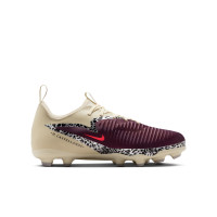 Nike Phantom 6 Academy Low Gras / Kunstgras Voetbalschoenen (MG) Kids Gebroken Wit Bordeauxrood Rood