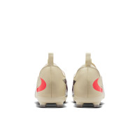 Nike Phantom 6 Academy Low Gras / Kunstgras Voetbalschoenen (MG) Kids Gebroken Wit Bordeauxrood Rood