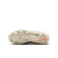 Nike Phantom 6 Academy Low Gras / Kunstgras Voetbalschoenen (MG) Kids Gebroken Wit Bordeauxrood Rood