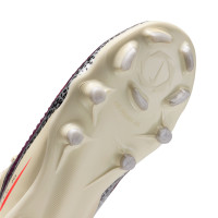 Nike Phantom 6 Academy Low Gras / Kunstgras Voetbalschoenen (MG) Kids Gebroken Wit Bordeauxrood Rood