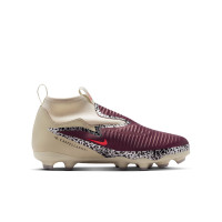 Nike Phantom 6 Academy High Grass/Artificial Grass Football Boots (MG) Kids Off White Burgundy Red