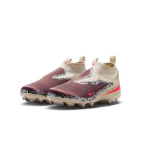 Nike Phantom 6 Academy High Grass/Artificial Grass Football Boots (MG) Kids Off White Burgundy Red
