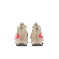 Nike Phantom 6 Academy High Grass/Artificial Grass Football Boots (MG) Kids Off White Burgundy Red