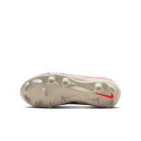 Nike Phantom 6 Academy High Grass/Artificial Grass Football Boots (MG) Kids Off White Burgundy Red