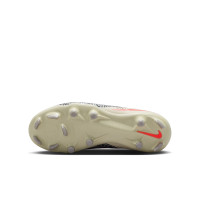 Nike Phantom 6 Pro Low Gras / Kunstgras Voetbalschoenen (MG) Kids Gebroken Wit Bordeauxrood Rood