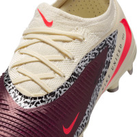 Nike Phantom 6 Pro Low Gras / Kunstgras Voetbalschoenen (MG) Kids Gebroken Wit Bordeauxrood Rood