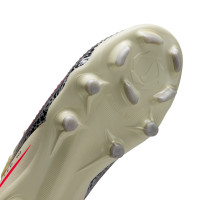 Nike Phantom 6 Pro Low Gras / Kunstgras Voetbalschoenen (MG) Kids Gebroken Wit Bordeauxrood Rood