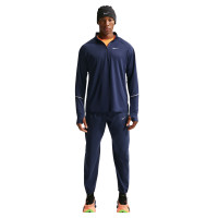 Nike UV Miler Trainingstrui 1/4-Zip Donkerblauw Zilver