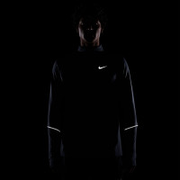 Nike UV Miler Trainingstrui 1/4-Zip Donkerblauw Zilver