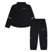 Nike Trainingspak Miler 1/4-Zip Kleuters Zwart Zilver