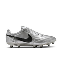 Nike Tiempo Pro Ligera Gras Voetbalschoenen (FG) Metallic Zilver Zwart