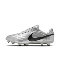 Nike Tiempo Pro Ligera Gras Voetbalschoenen (FG) Metallic Zilver Zwart