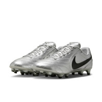 Nike Tiempo Pro Ligera Gras Voetbalschoenen (FG) Metallic Zilver Zwart