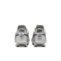 Nike Tiempo Pro Ligera Gras Voetbalschoenen (FG) Metallic Zilver Zwart