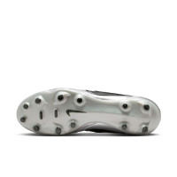 Nike Tiempo Pro Ligera Gras Voetbalschoenen (FG) Metallic Zilver Zwart