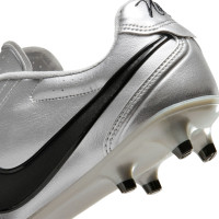 Nike Tiempo Pro Ligera Gras Voetbalschoenen (FG) Metallic Zilver Zwart
