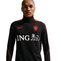Nike Nederlands Elftal Strike Trainingstrui 1/4-Zip 2026-2028 Zwart Feloranje