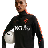 Nike Nederlands Elftal Strike Trainingstrui 1/4-Zip 2026-2028 Zwart Feloranje