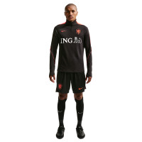 Nike Nederlands Elftal Strike Trainingstrui 1/4-Zip 2026-2028 Zwart Feloranje