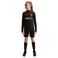 Nike Nederlands Elftal Strike Trainingstrui 1/4-Zip 2026-2028 Kids Zwart Feloranje
