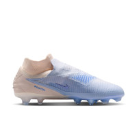 Nike Phantom 6 High Elite LV8 Grass Football Boots (FG) Off White Light Blue Blue