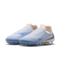 Nike Phantom 6 High Elite LV8 Grass Football Boots (FG) Off White Light Blue Blue