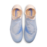 Nike Phantom 6 High Elite LV8 Grass Football Boots (FG) Off White Light Blue Blue
