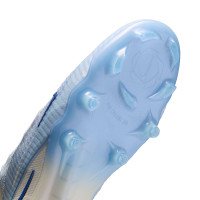 Nike Phantom 6 High Elite LV8 Grass Football Boots (FG) Off White Light Blue Blue