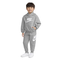 Nike Club Fleece Hooded Trainingspak Peuters/Kleuters Grijs Wit