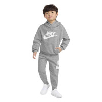 Nike Club Fleece Hooded Trainingspak Peuters/Kleuters Grijs Wit