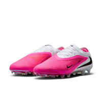 Nike Phantom 6 Low Elite (FG) Gras Voetbalschoenen Wit Felroze Zwart